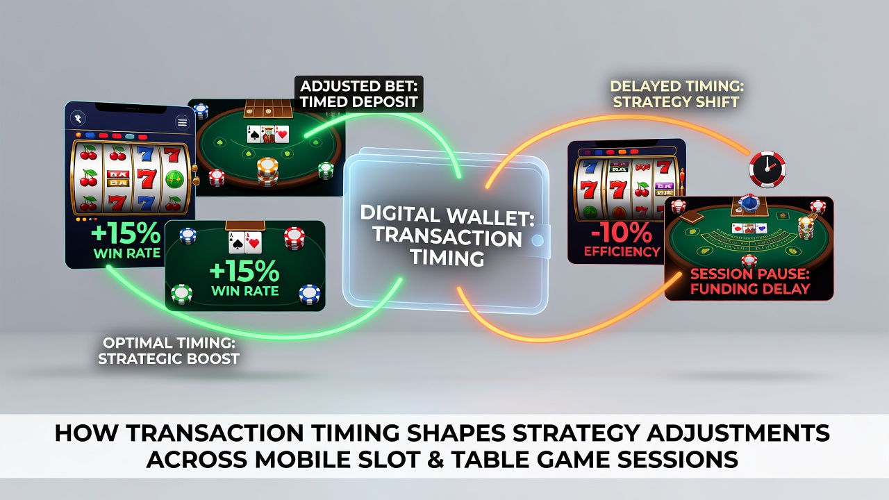 Digitale wallet transactie timing weergegeven op een mobiel scherm tijdens een casinospel