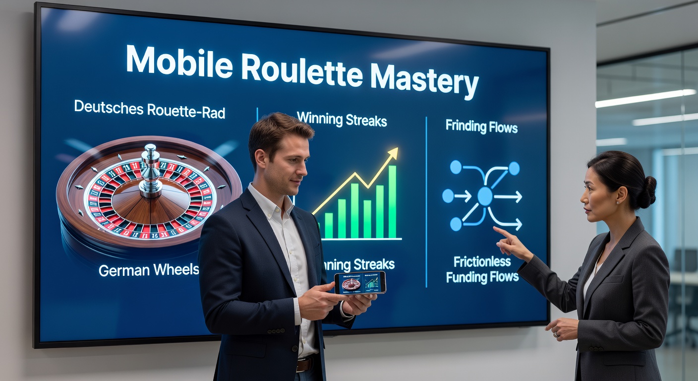 Mobiele roulette-app op een smartphone met een draaiend Europees wiel en fiches in actie
