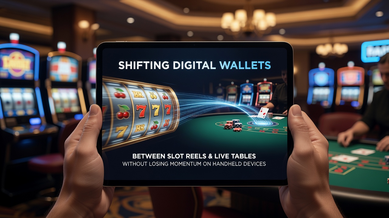 Detail van live tafel met mobiele wallet synchronisatie